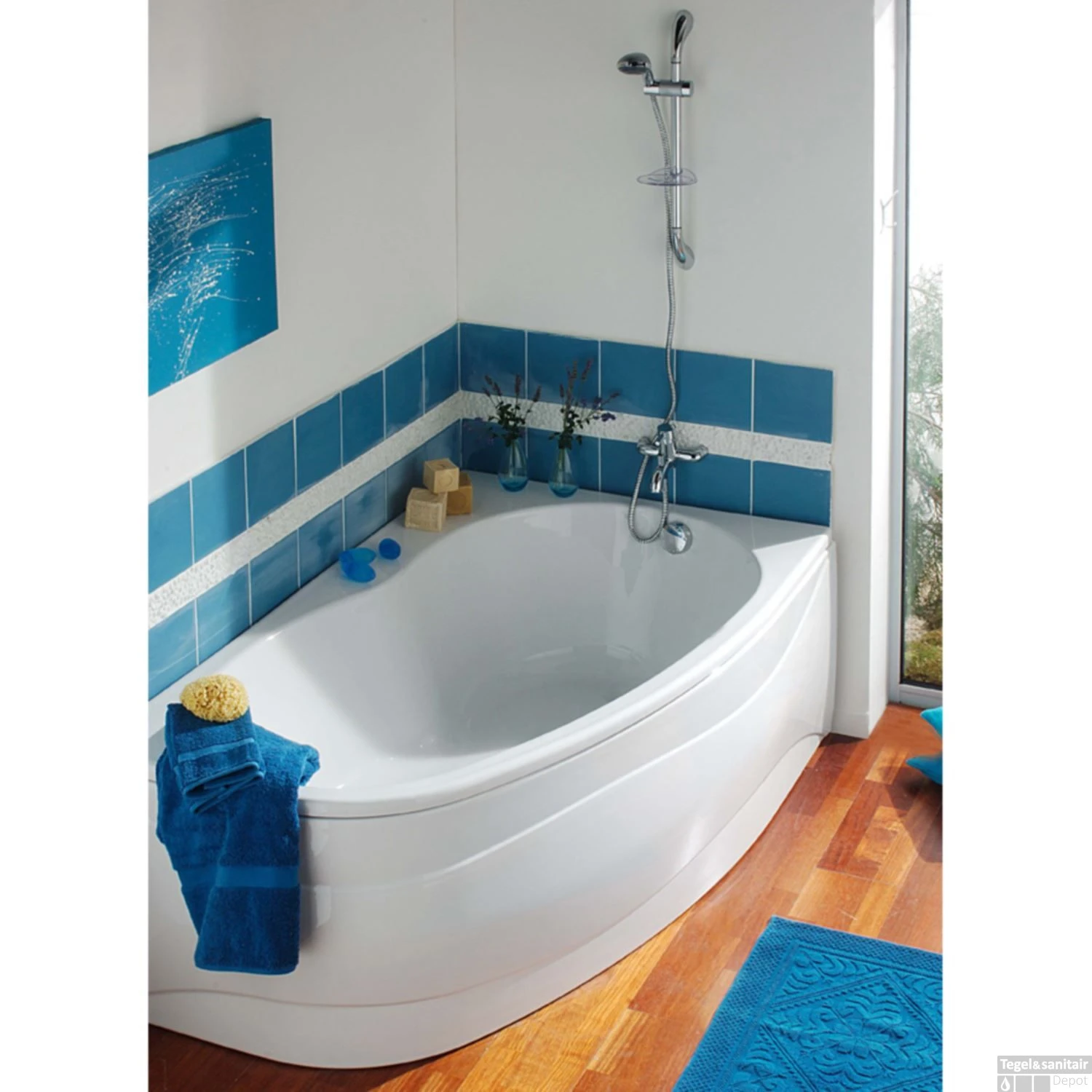 Hoekbad Allibert Elba Duo Rechts 160x100 Cm - Afbeelding 2