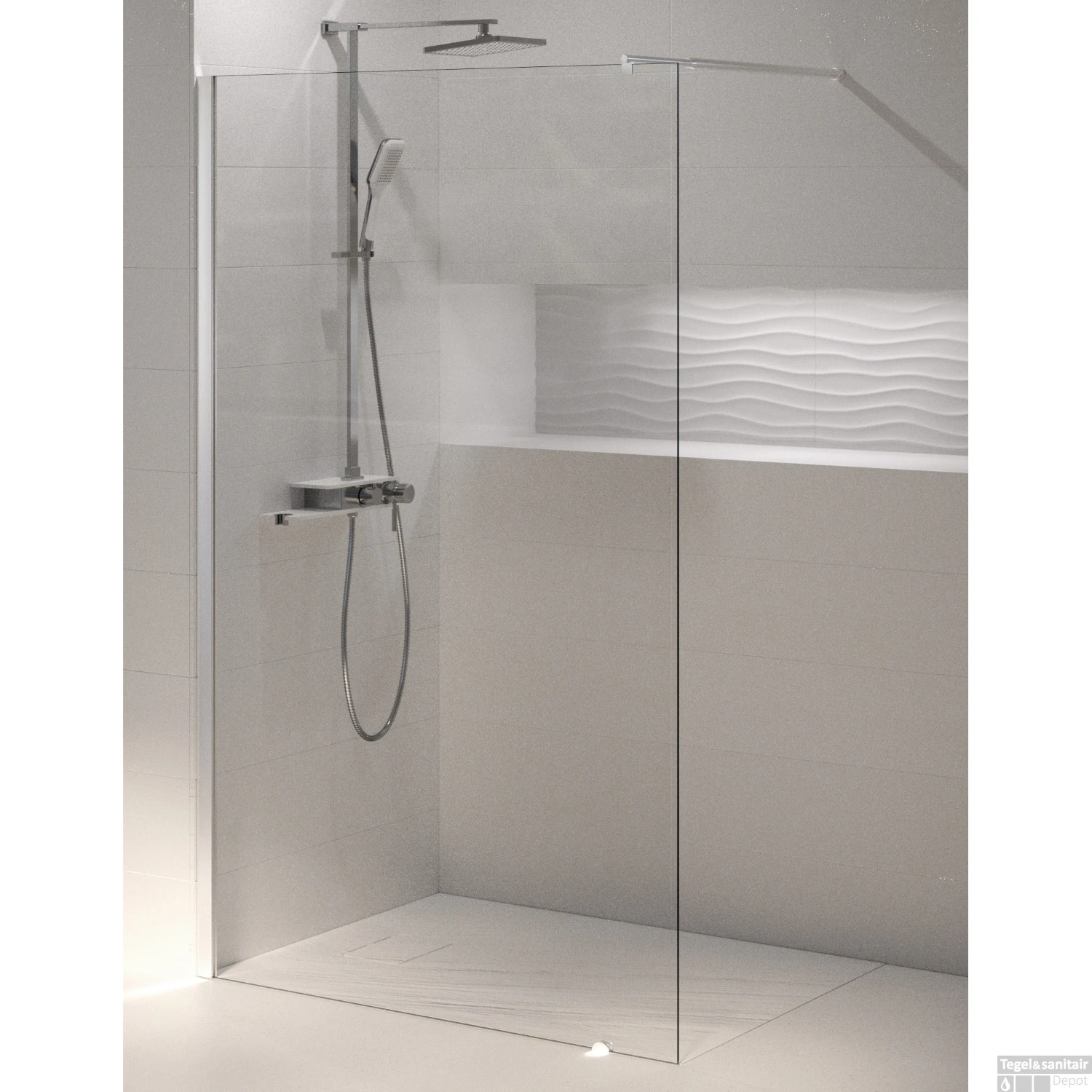Inloopdouche Allibert Spot 120x195cm Veiligheidsglas 6mm Antikalk