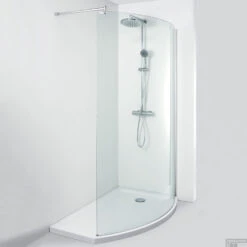 Inloopdouche Allibert Walk-In Wings Gebogen 140x210cm 8mm Antikalk