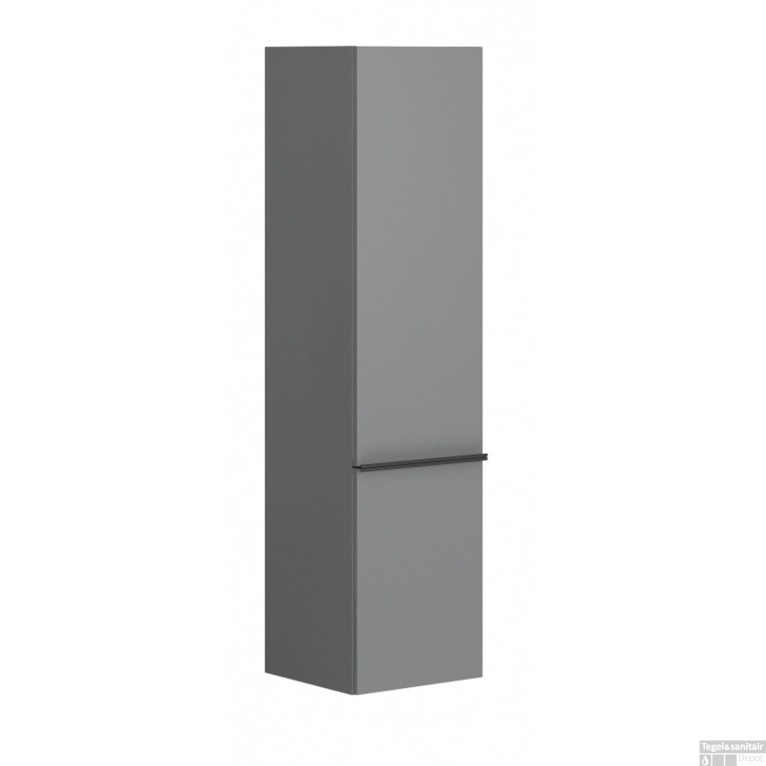 Badkamerkast Allibert Santiago Kolom 2 Deurs Soft Close Mat Grijs Onyx 40x156x37 Cm