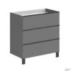Wastafelonderkast Allibert Santiago Olav 3 Lades Soft Close Mat Grijs Onyx 80x75x46 Cm