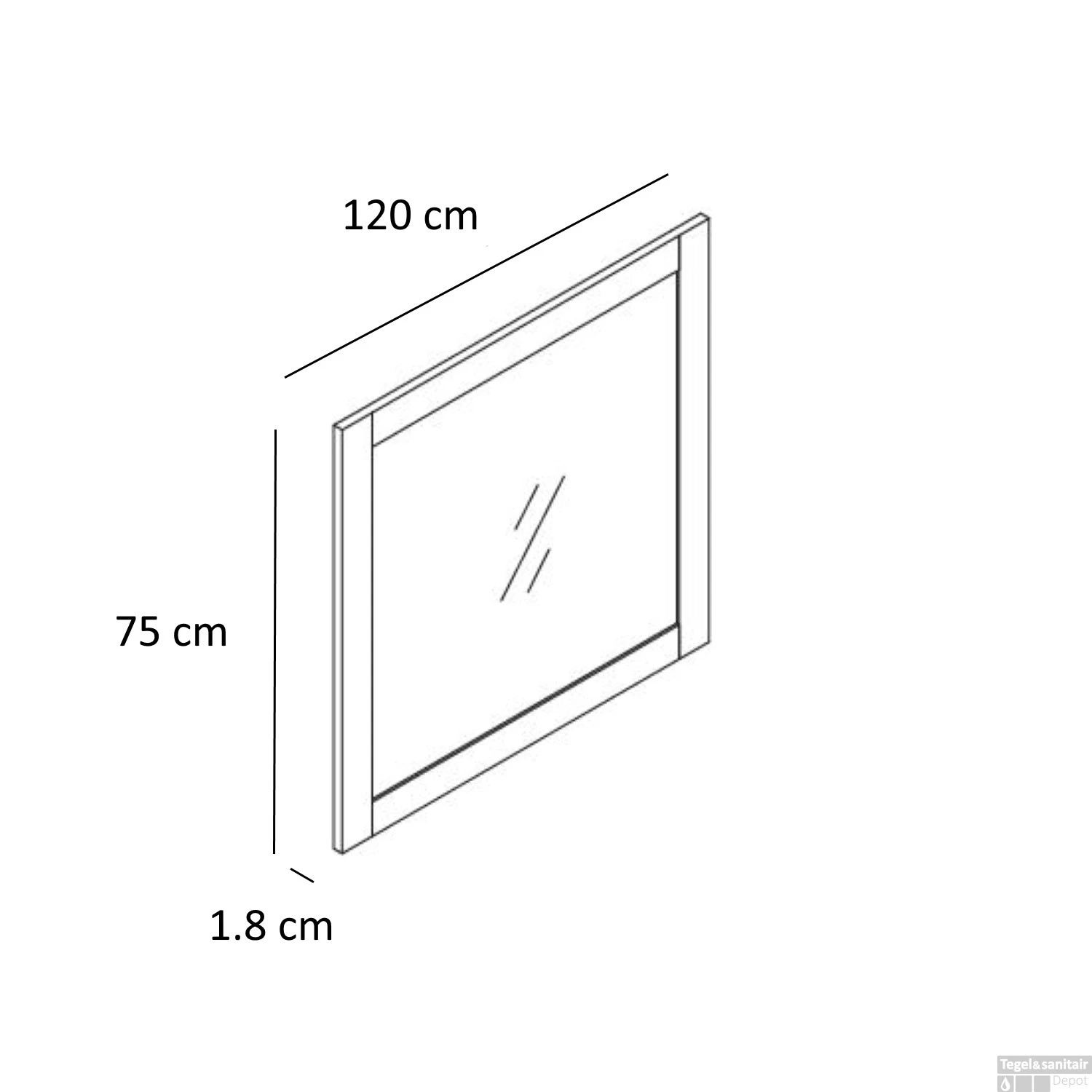 Allibert Spiegel Cambridge Met Kader 120 Cm - Afbeelding 2