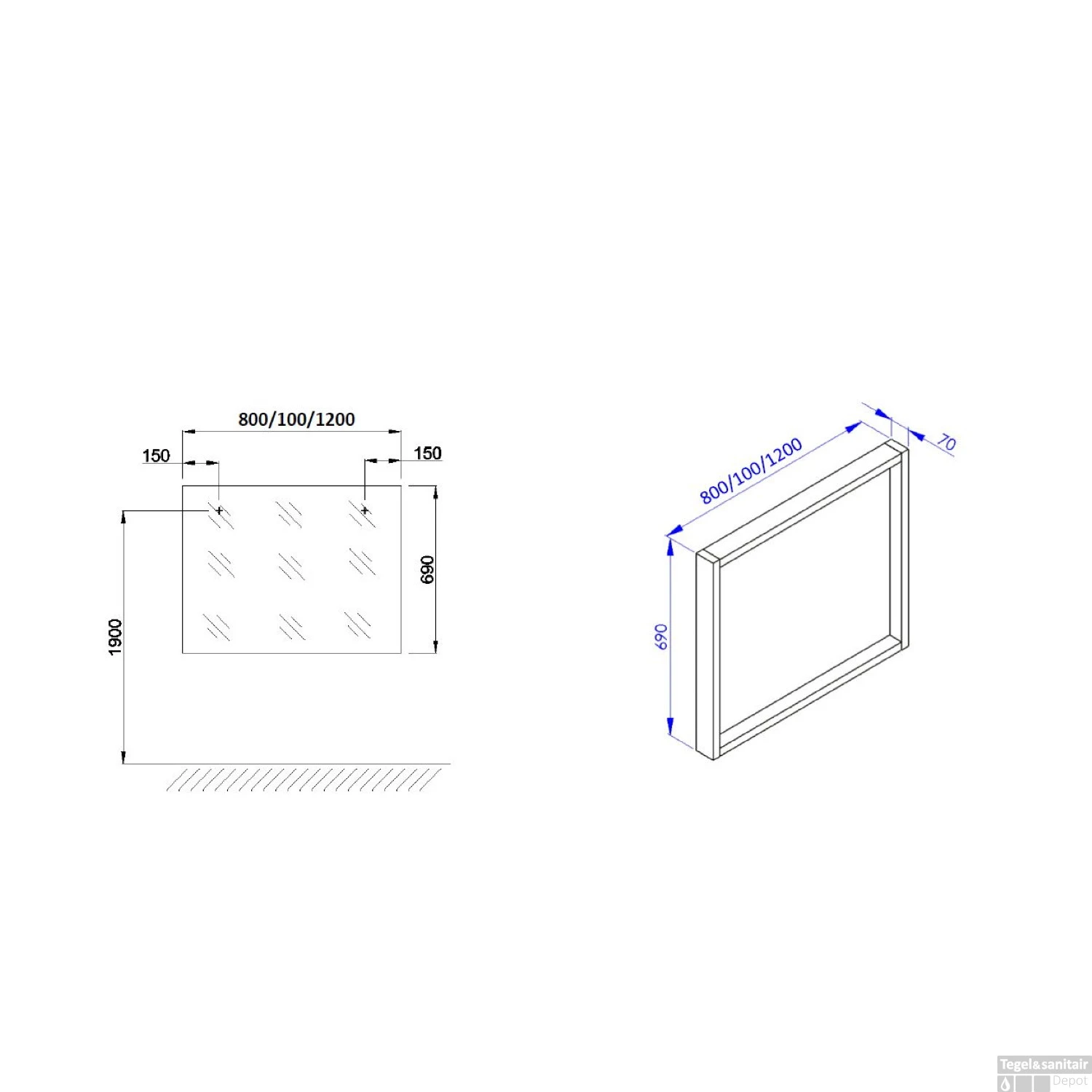 Allibert Spiegel Sorento 100 Cm Eik Halifax - Afbeelding 2