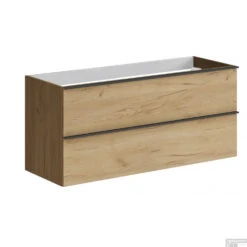 Wastafelonderkast Allibert Santiago Olav 2 Lades Soft Close Eiken Hout 120x55x46 Cm