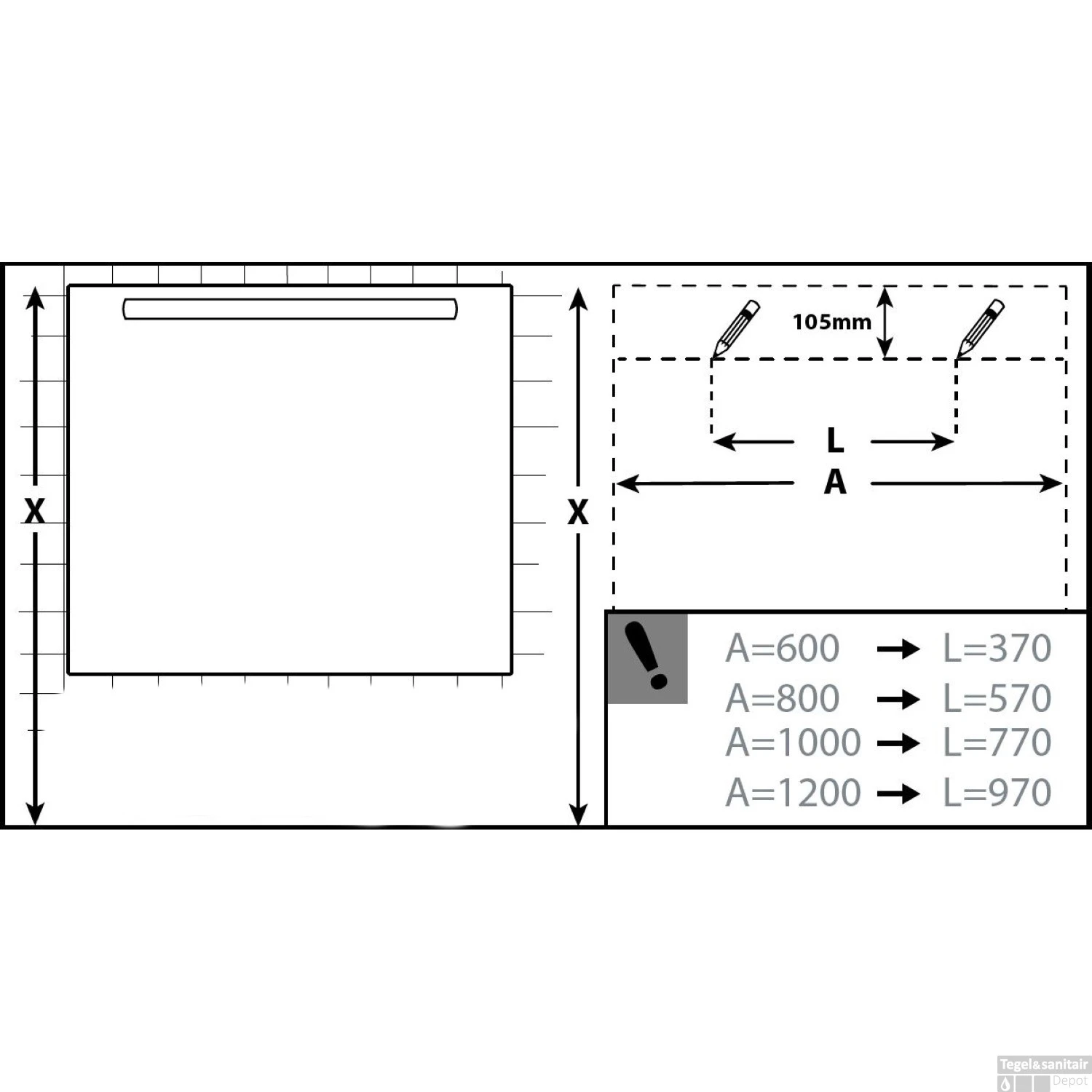Badkamerspiegel Allibert Atlas LED Verlichting 100 Cm 12 W 100x70x3 Cm - Afbeelding 2