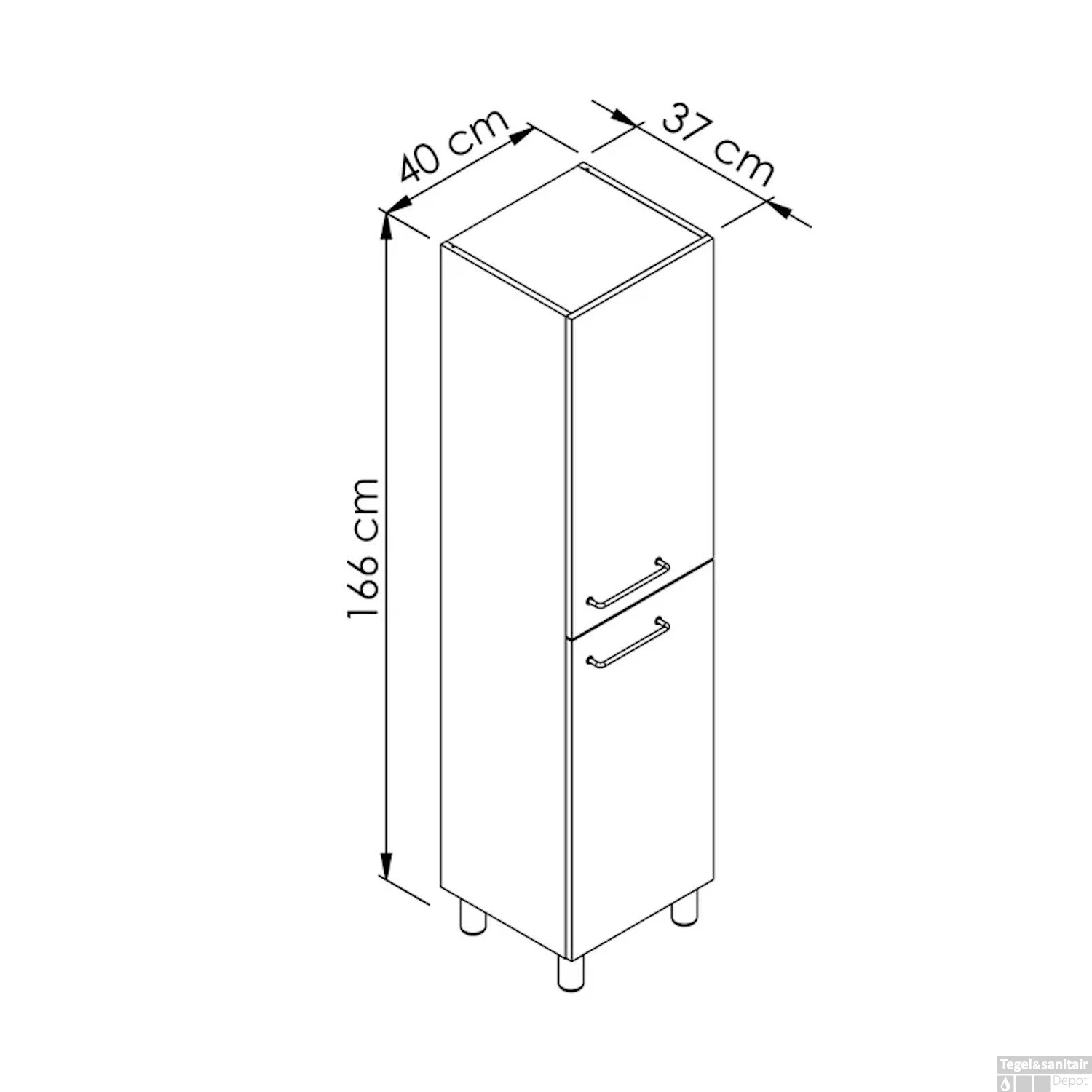 Badmeubelkast Allibert Kobo 40 Cm Chene Arlington - Afbeelding 3