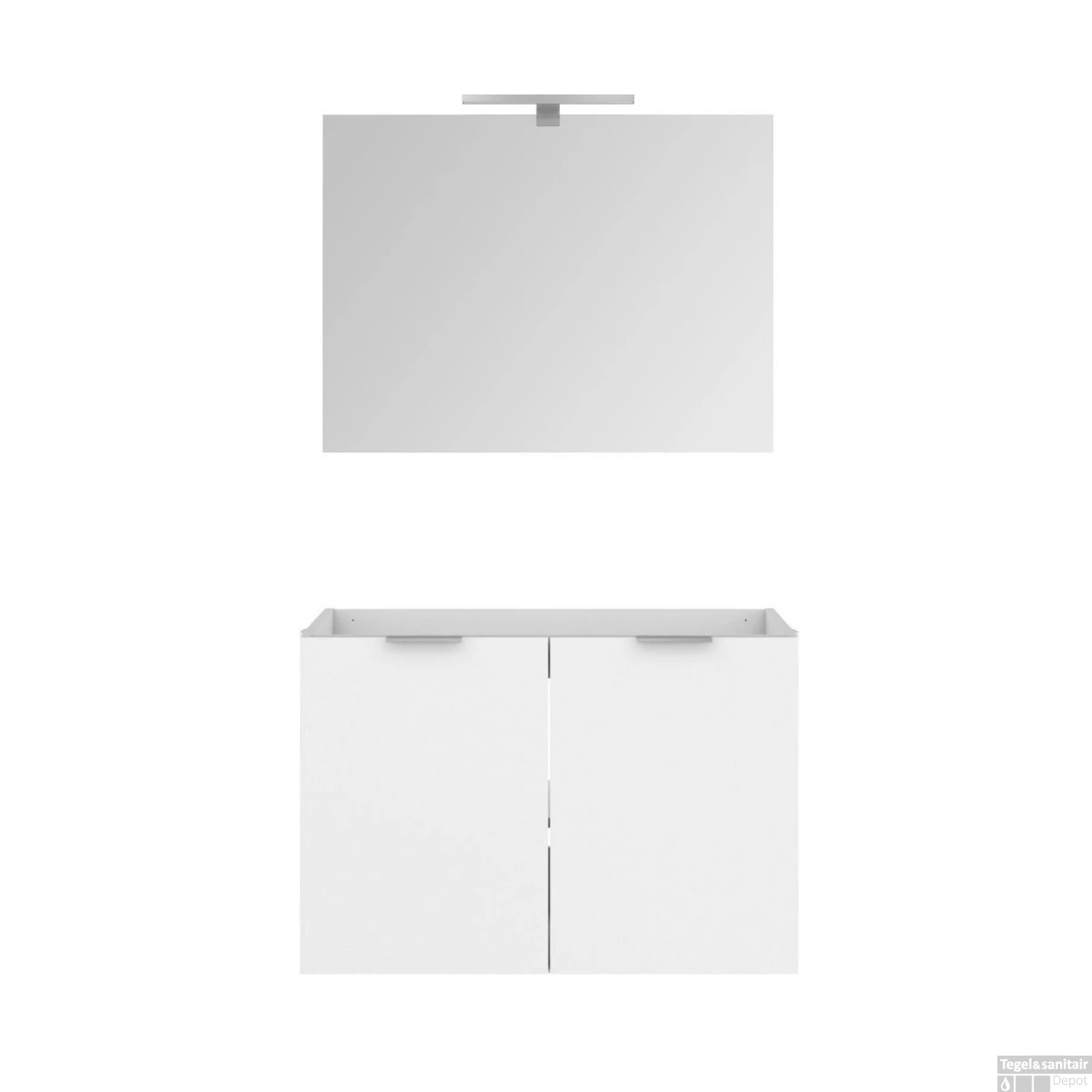 Badmeubelset Allibert Euro Pack 80cm Glans Wit (Flat Pack) - Afbeelding 2