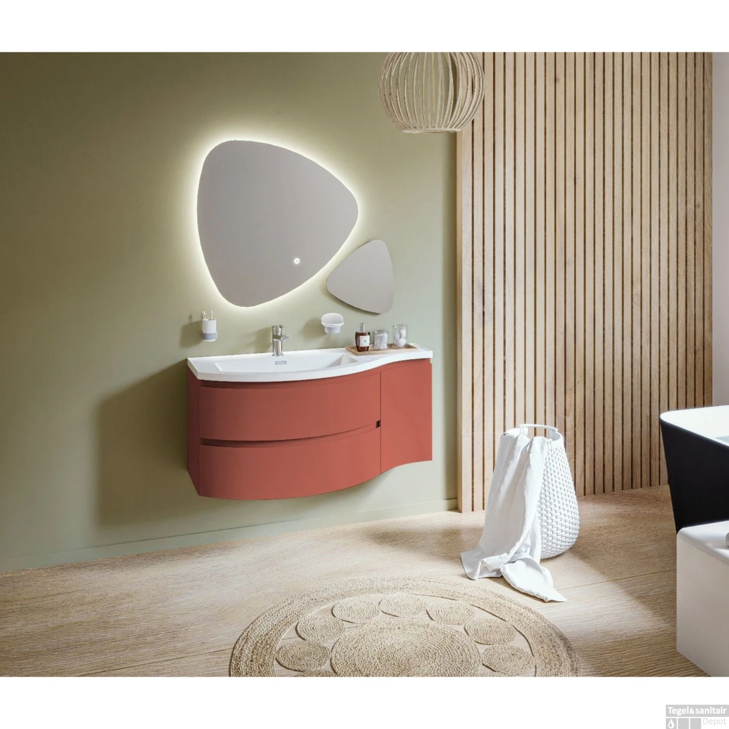 Badmeubelset Allibert Verso 110 Cm Mat Terracotta - Afbeelding 4