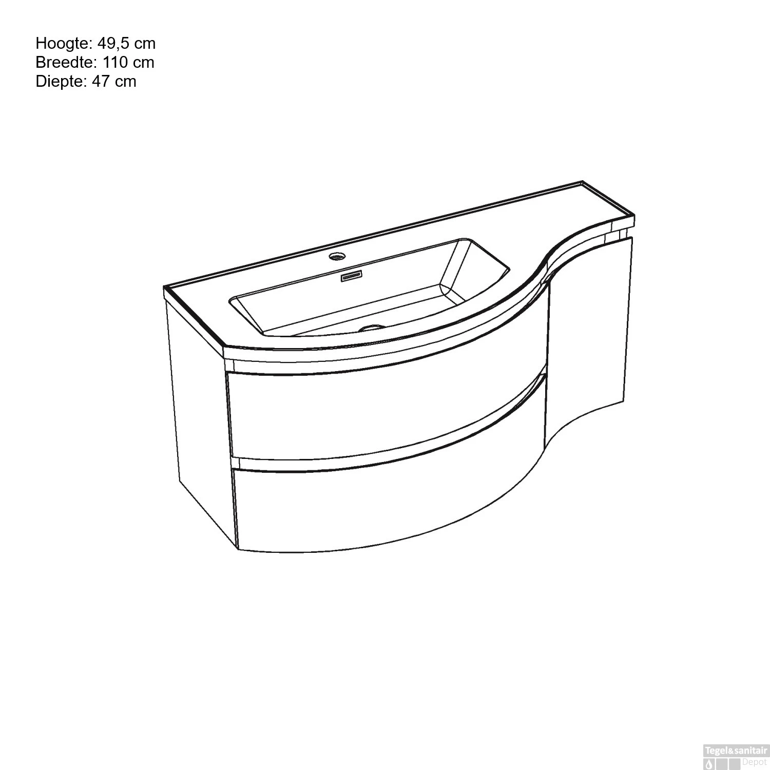 Badmeubelset Allibert Verso 110 Cm Mat Terracotta - Afbeelding 3