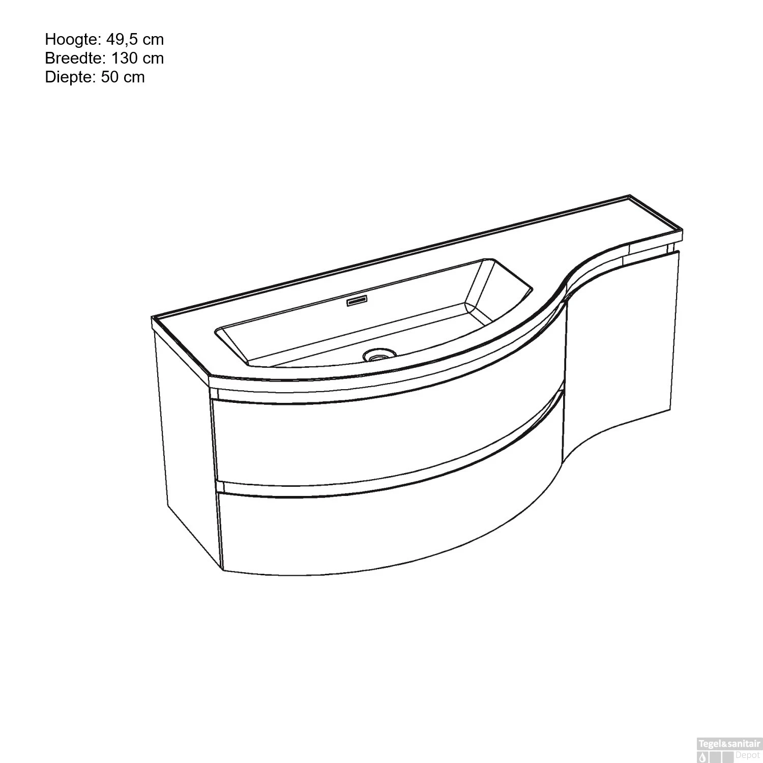 Badmeubelset Allibert Verso 130 Cm Mat Terracotta - Afbeelding 3