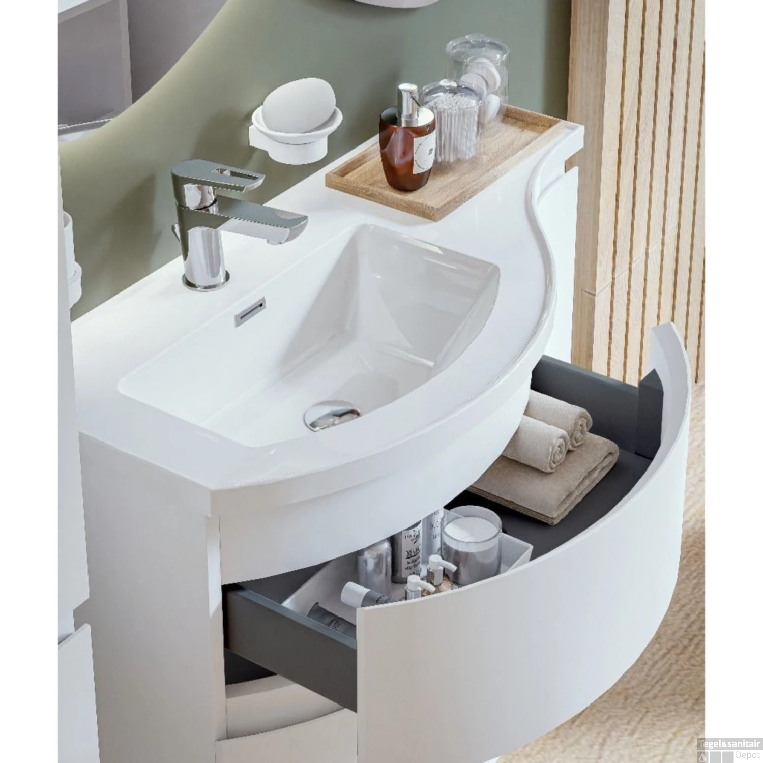 Badmeubelset Allibert Verso 90 Cm Mat Wit - Afbeelding 5