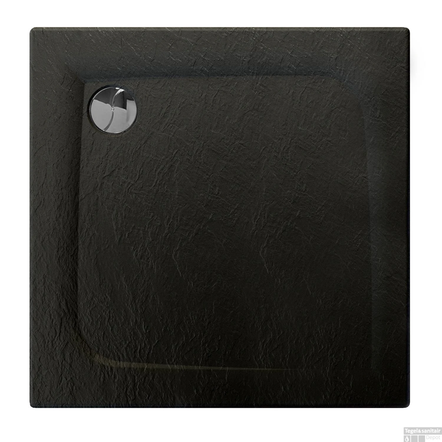 Douchebak Allibert Mooneo Vierkant Inbouw Bioplax 90x90 Cm Zwart