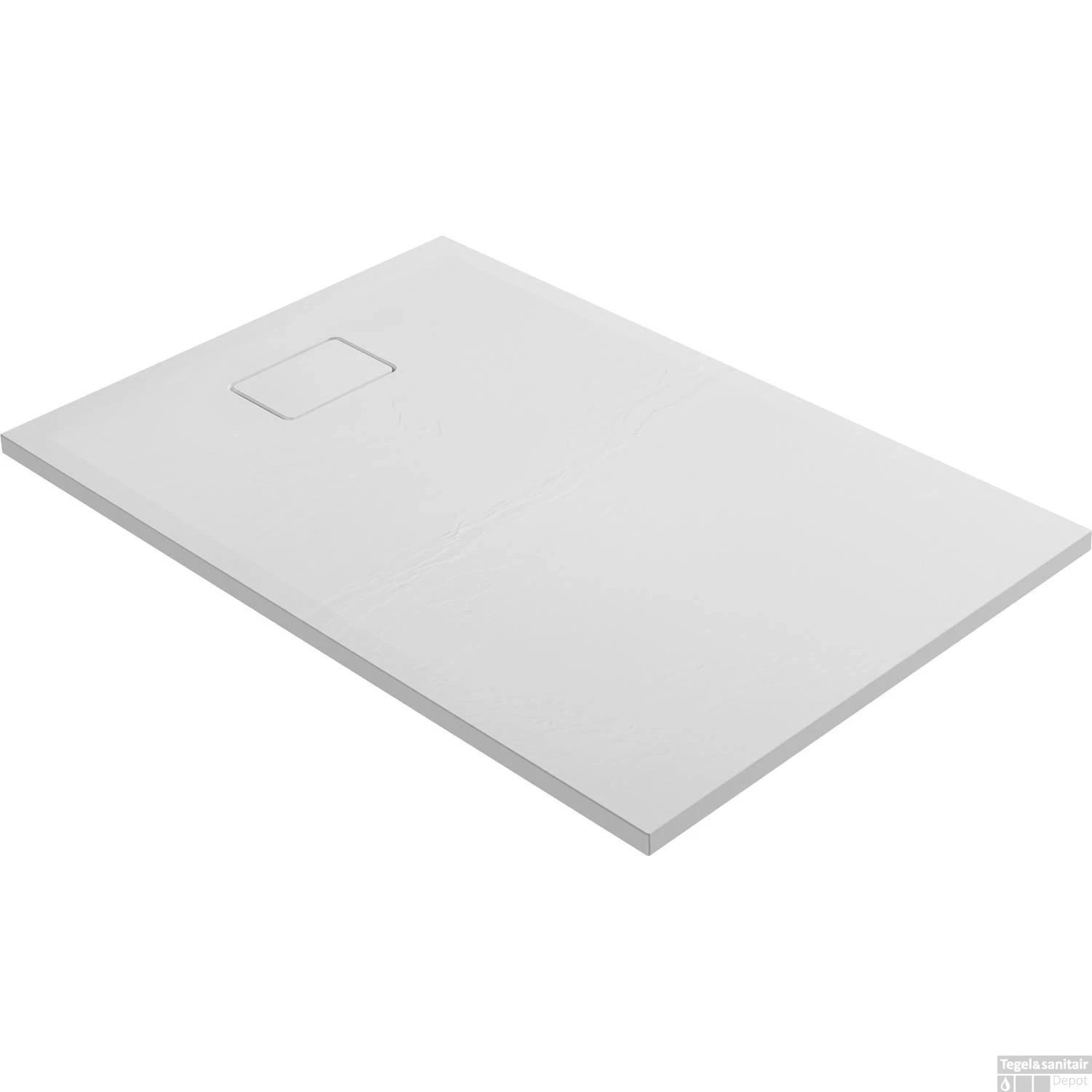 Douchebak Allibert Terreno Rechthoek Inbouw Polybeton 140x80 Cm Wit - Afbeelding 2