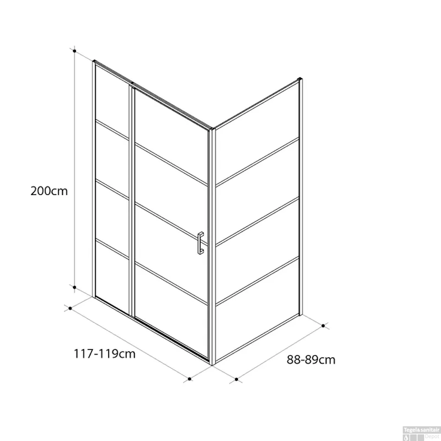 Douchecabine Allibert Loft Game 118x88x200 Cm Gunmetal - Afbeelding 2