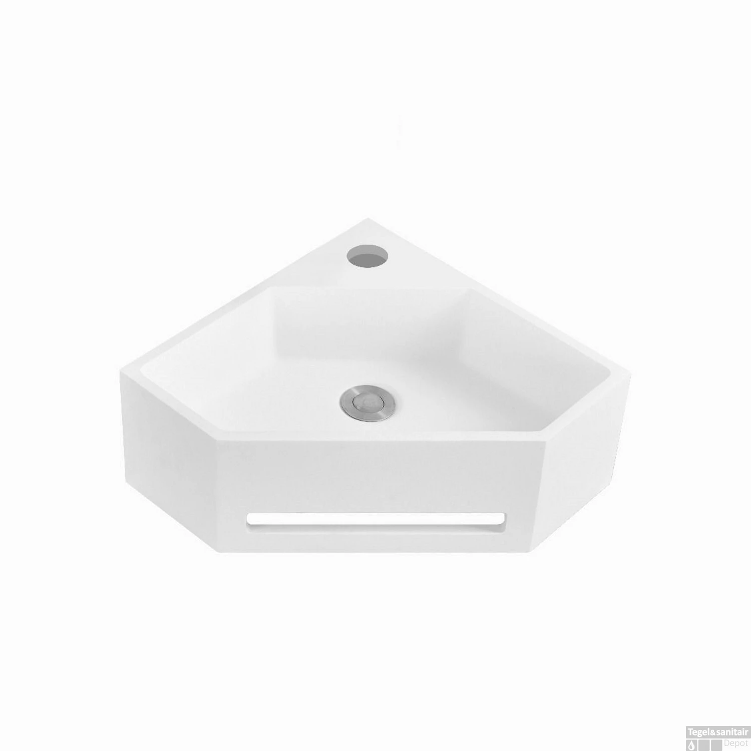 Fontein Hoek Met Handoekhouder Allibert Nexo 38 Cm Mat Wit - Afbeelding 2