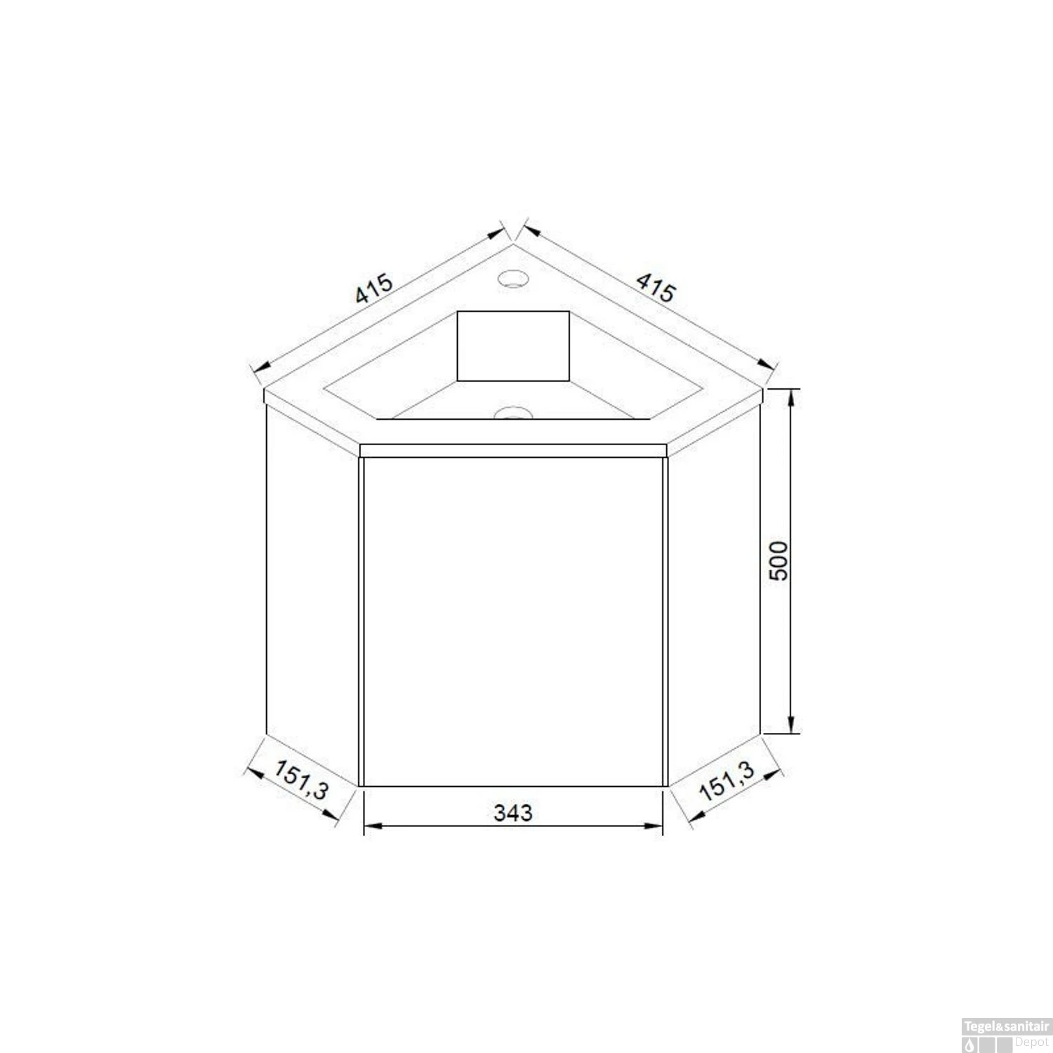 Fonteinmeubel Hangend Allibert Corner Softclose 41 Cm Glanzend Wit - Afbeelding 6