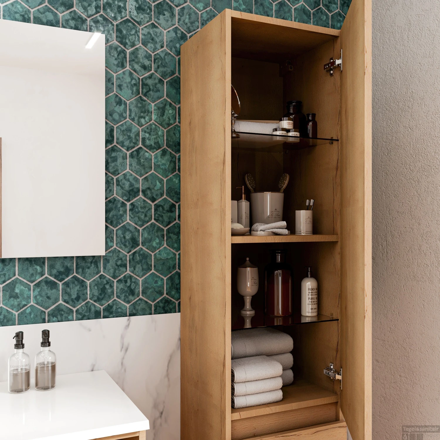 Kolomkast Allibert Lunik 40x156x35 Cm Eik Halifax Natuur - Afbeelding 4