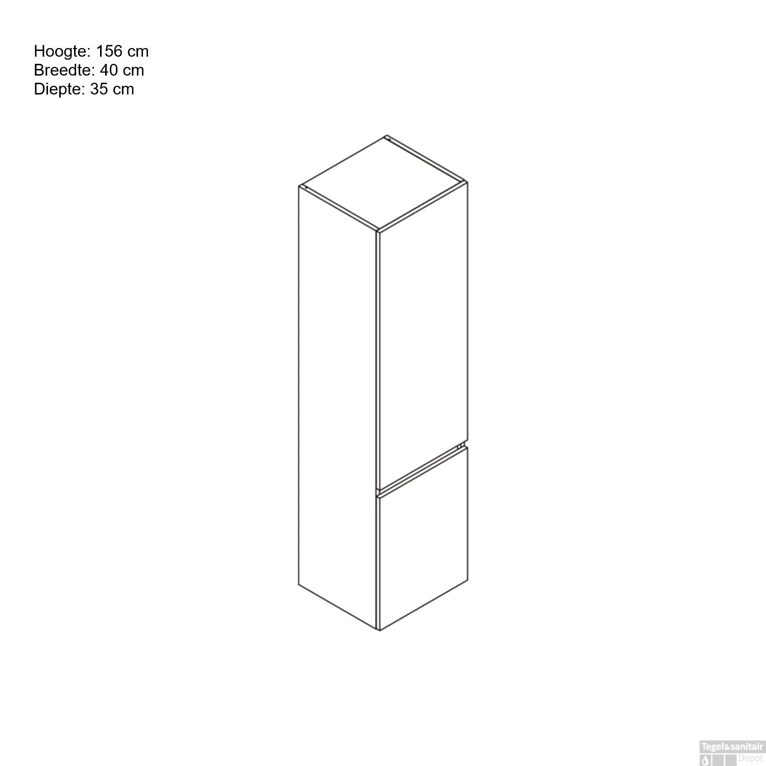 Kolomkast Allibert Lunik 40x156x35 Cm Eik Halifax Natuur - Afbeelding 3