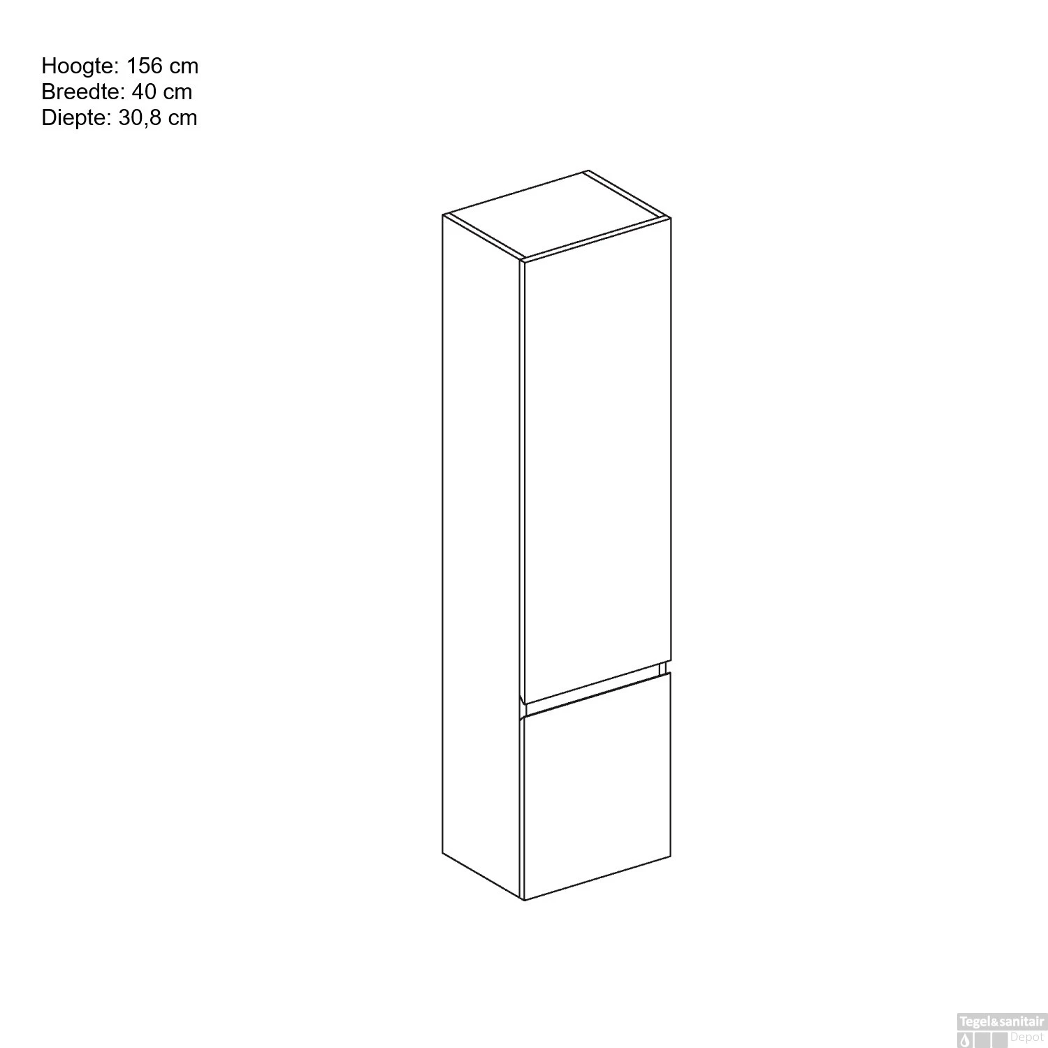 Kolomkast Allibert Verso 40 Cm 2 Deuren Links Mat Grijs - Afbeelding 3