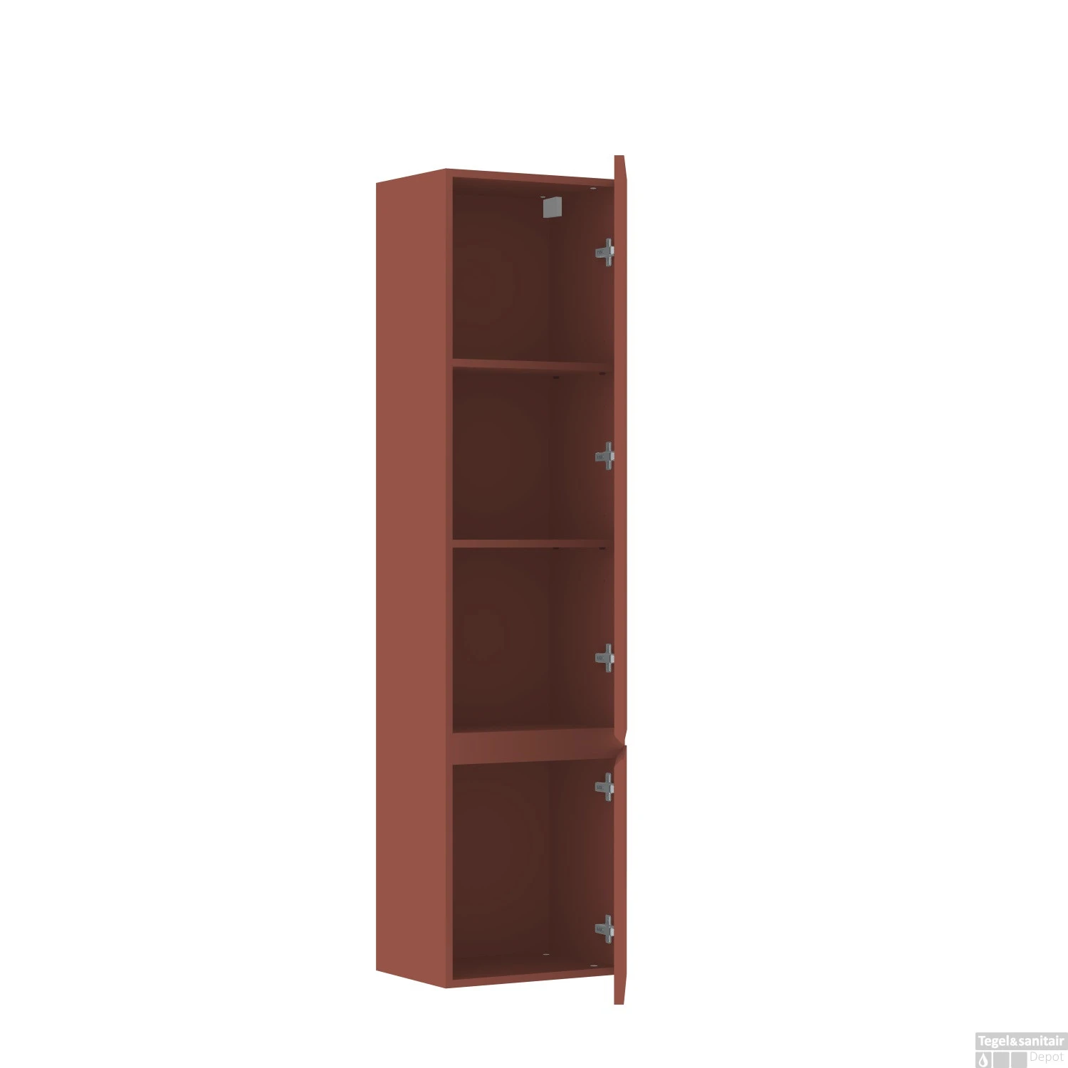 Kolomkast Allibert Verso 40 Cm 2 Deuren Rechts Mat Terracotta - Afbeelding 2
