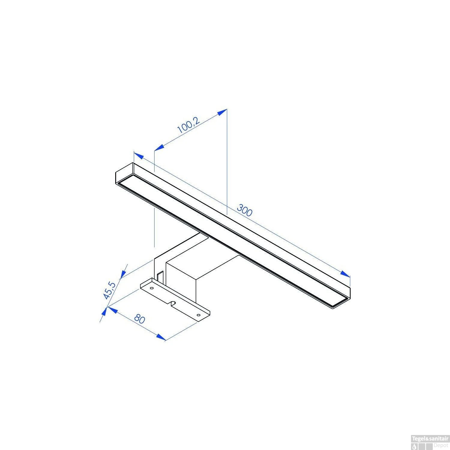 LED Spiegellamp Allibert Rigel 4,8 Watt 30x4,3x10cm Zilver - Afbeelding 2
