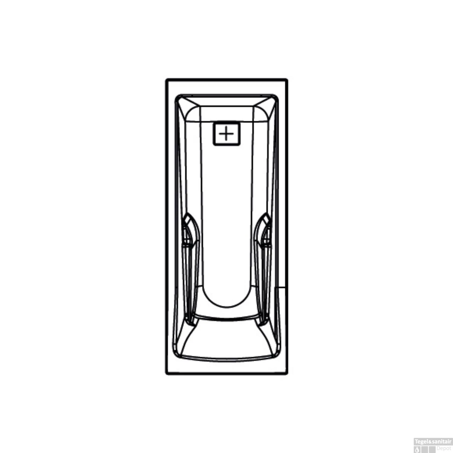 Ligbad Allibert Aero Confort Rechthoekig Bad 170x75x52 Cm Incl. Afvoerdeksel En Poten - Afbeelding 5