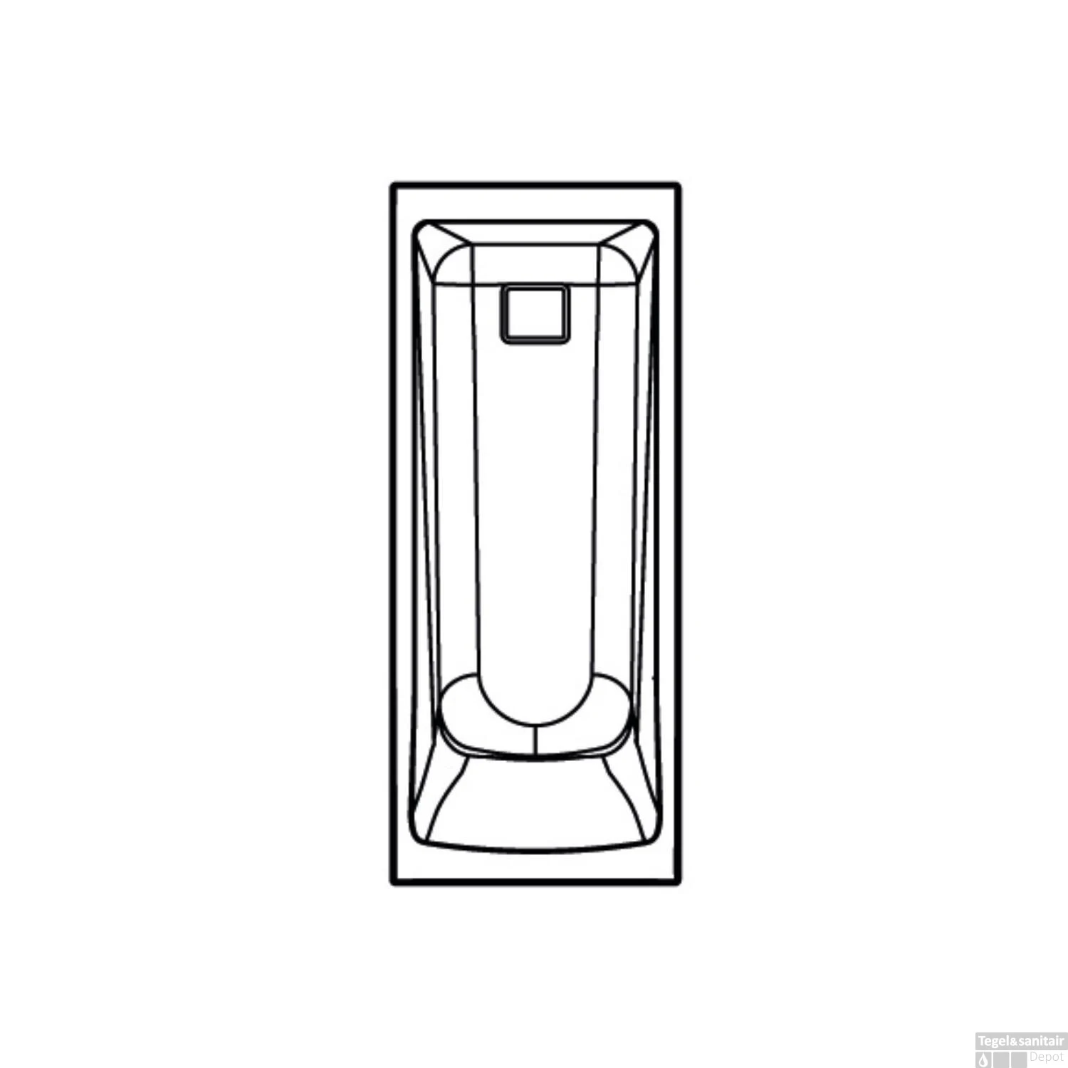 Ligbad Allibert Aero Rechthoekig Bad 180x80x52 Cm Incl. Afvoerdeksel En Poten - Afbeelding 4