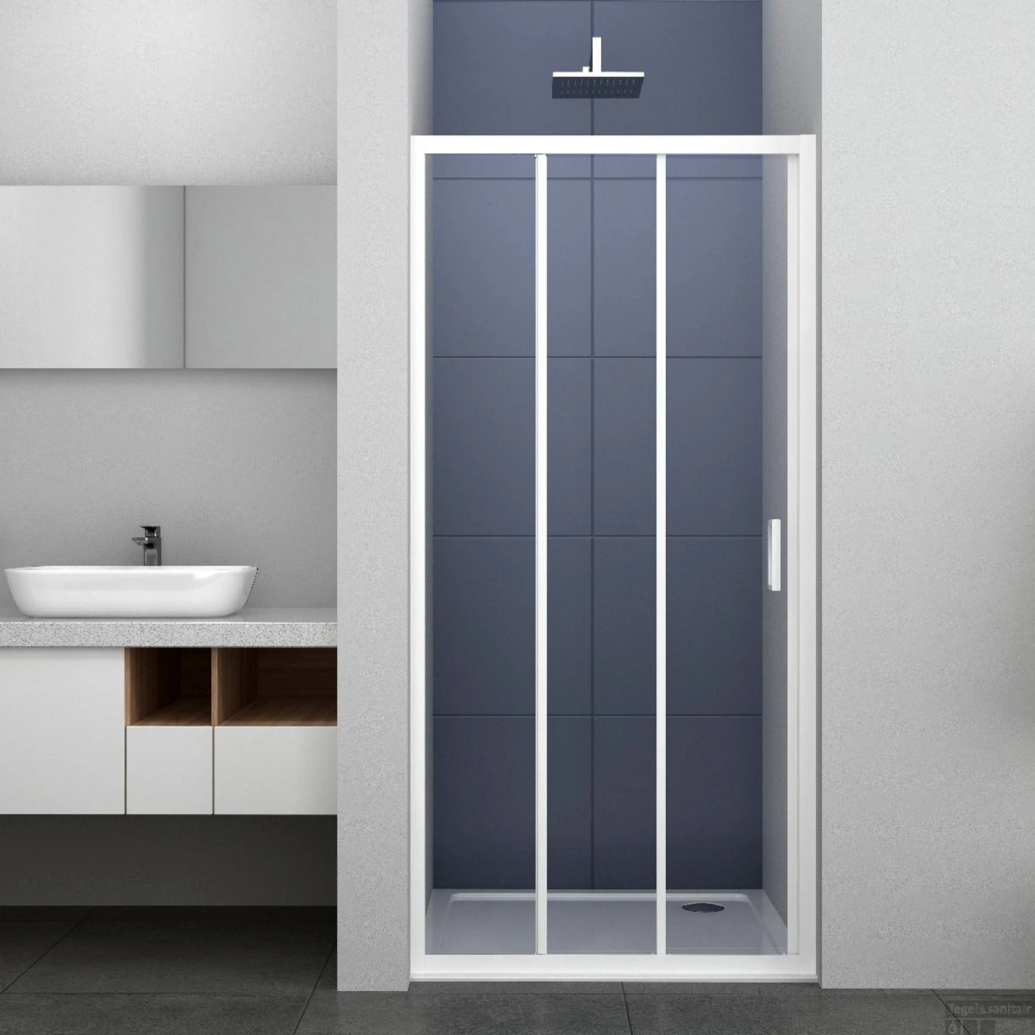 Nisdeur Allibert Happy Frontale Instap 3 Delen 98-102x185 Cm Wit Profiel