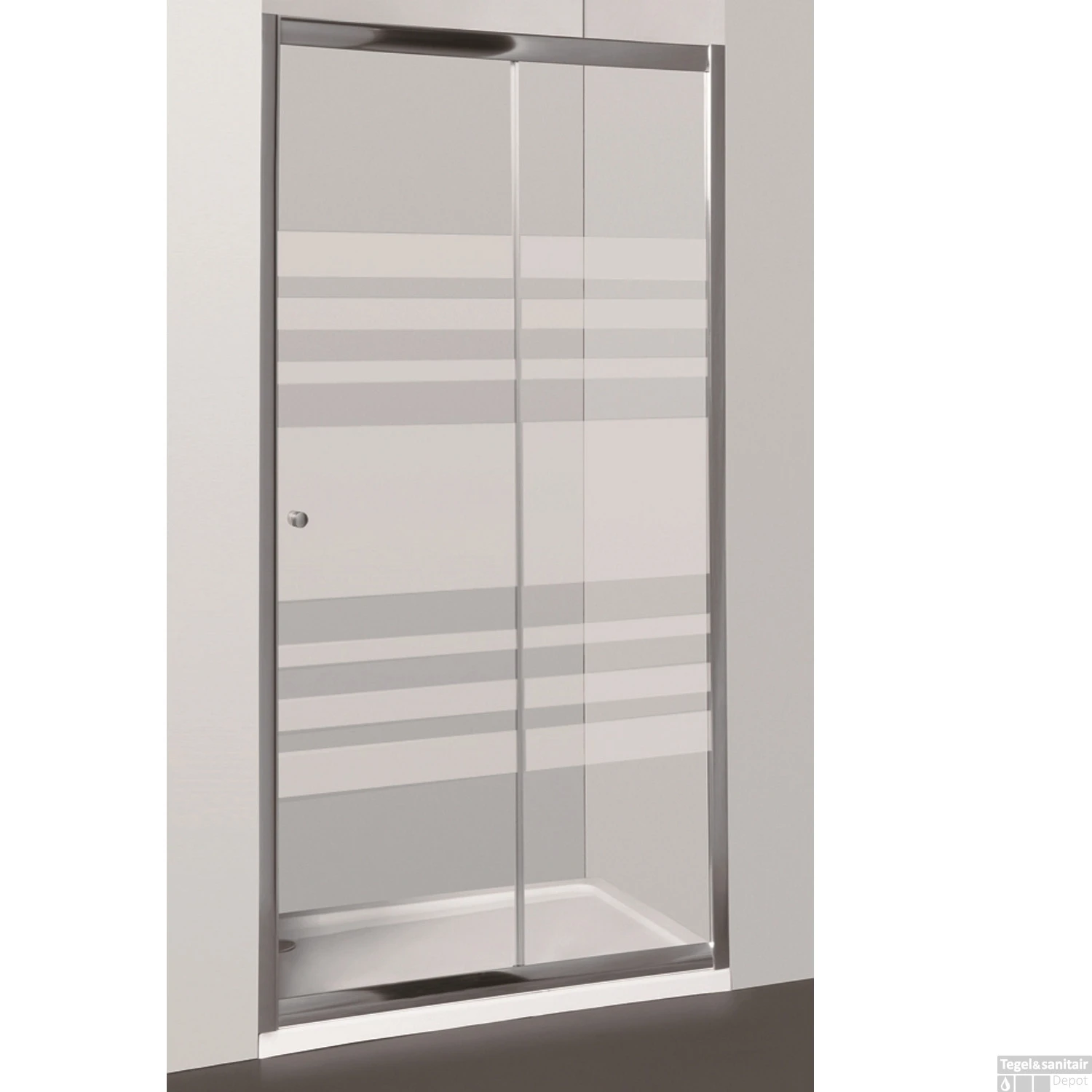 Nisdeur Allibert Priva Schuifdeur 130x190cm Met Horizontale Lijnen 6mm Antikalk - Afbeelding 2