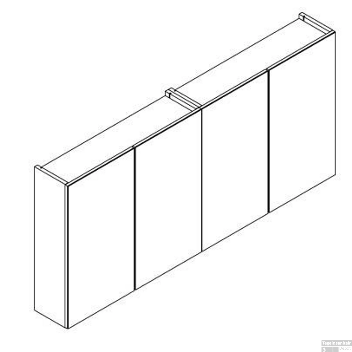 Spiegelkast Allibert Look Stopcontact VDE 140x65x18 Cm Eik Arlington - Afbeelding 2