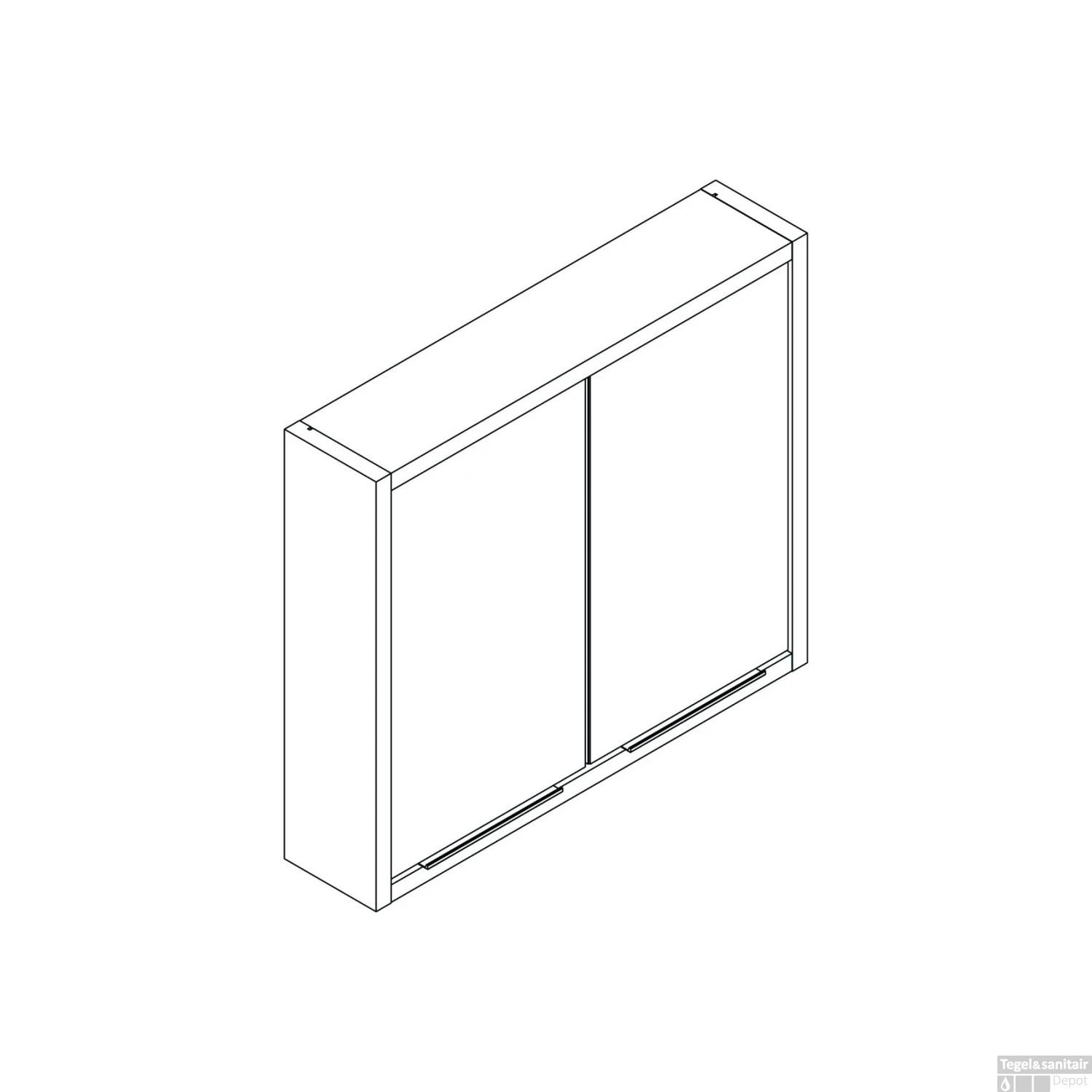 Spiegelkast Allibert Sorento Stopcontact VDE 80x69x17 Cm Eik Cognac - Afbeelding 2