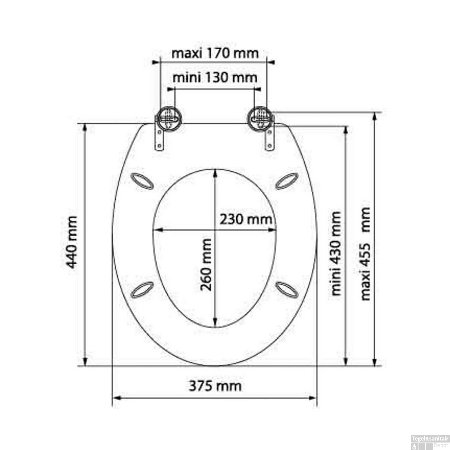 Toiletzitting Allibert Decor New York 37,3x5,6x44,8 Cm MDF Inox Scharnieren - Afbeelding 3