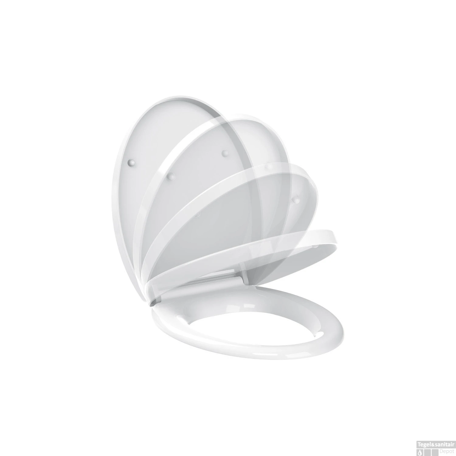 Toiletzitting Allibert Ekla Afklikbaar 37,3x7x45,3 Cm Soft-Close Kunststof Wit - Afbeelding 2