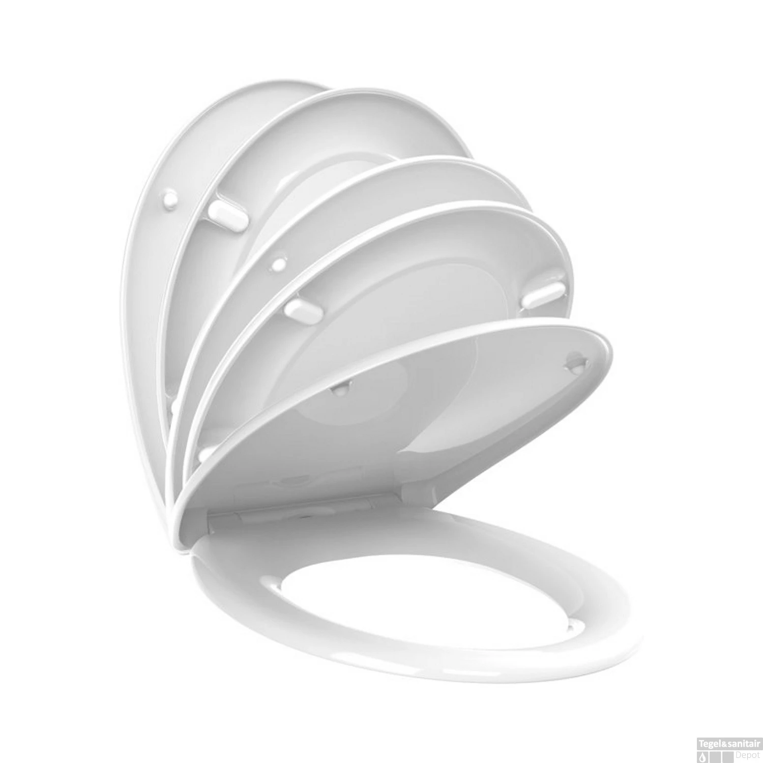 Toiletzitting Allibert Vito Afklikbaar 38x5x45 Cm Soft-Close Kunststof Wit - Afbeelding 2