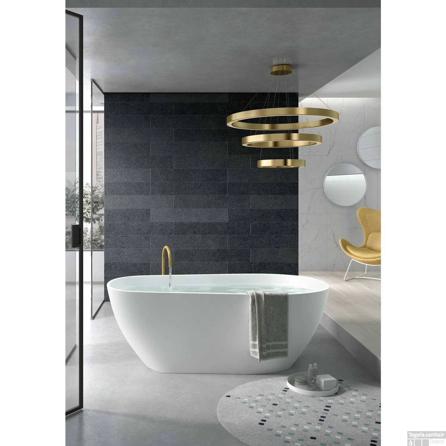 Vrijstaand Ligbad Allibert Galena 170x70x60 Cm Langwerpig Mat Wit - Afbeelding 3