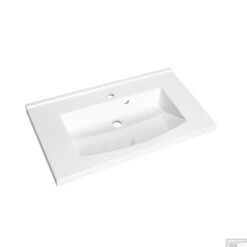 Wastafel Allibert Flex 80x46,2x4 Cm Met Kraangat Polybeton Glanzend Wit
