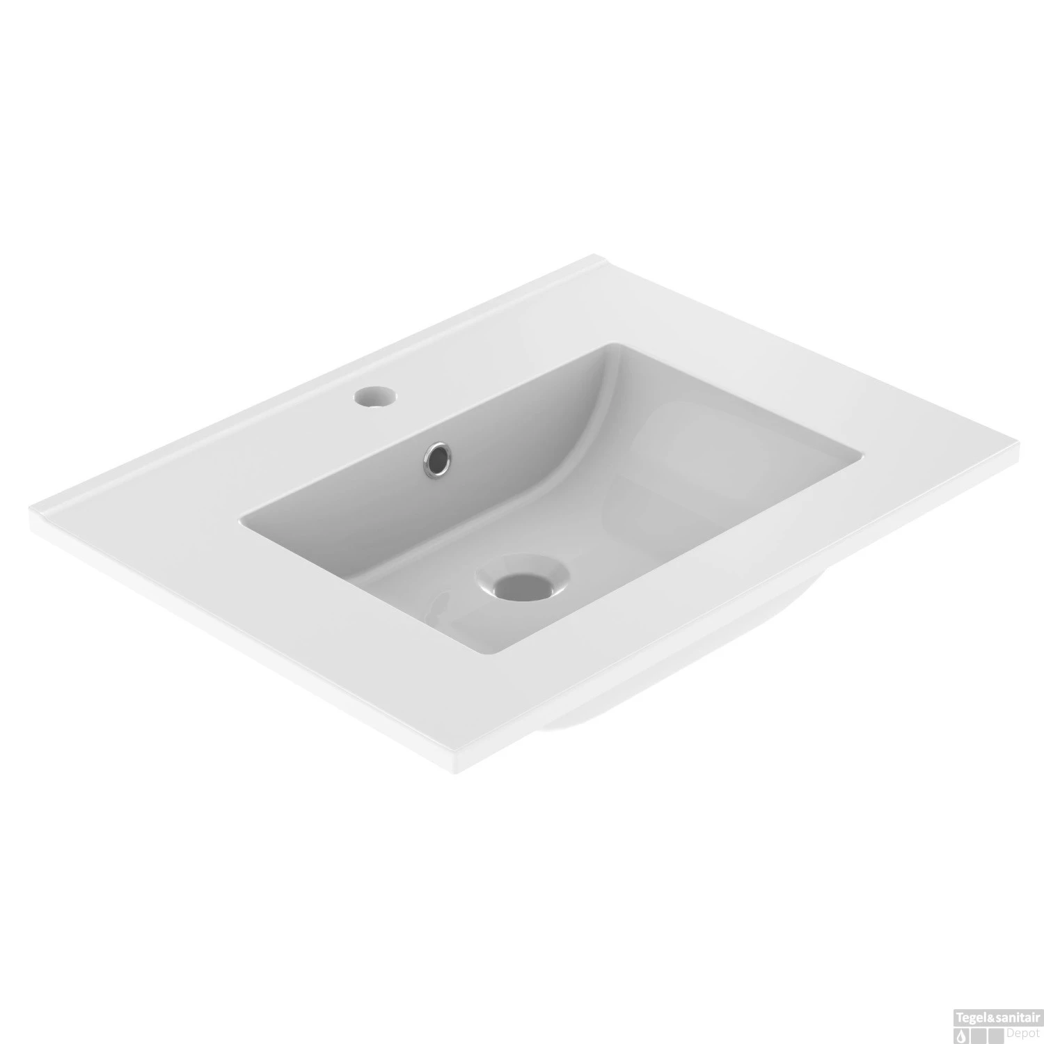 Wastafel Allibert Primo 60,5x1,8x46,2 Cm Glanzend Wit