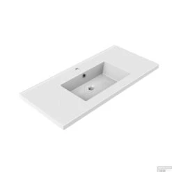 Wastafel Inbouw Allibert Tobi 100,5x46,2x3,5 Cm Met Kraangat En Overloop Porselein Glanzend Wit