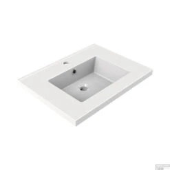 Wastafel Inbouw Allibert Tobi 60,5x46,2x3,5 Cm Met Kraangat En Overloop Porselein Glanzend Wit