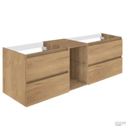 Wastafelonderbouw Allibert Lunik 150x55x46 Cm Met Nis Eik Halifax Natuur