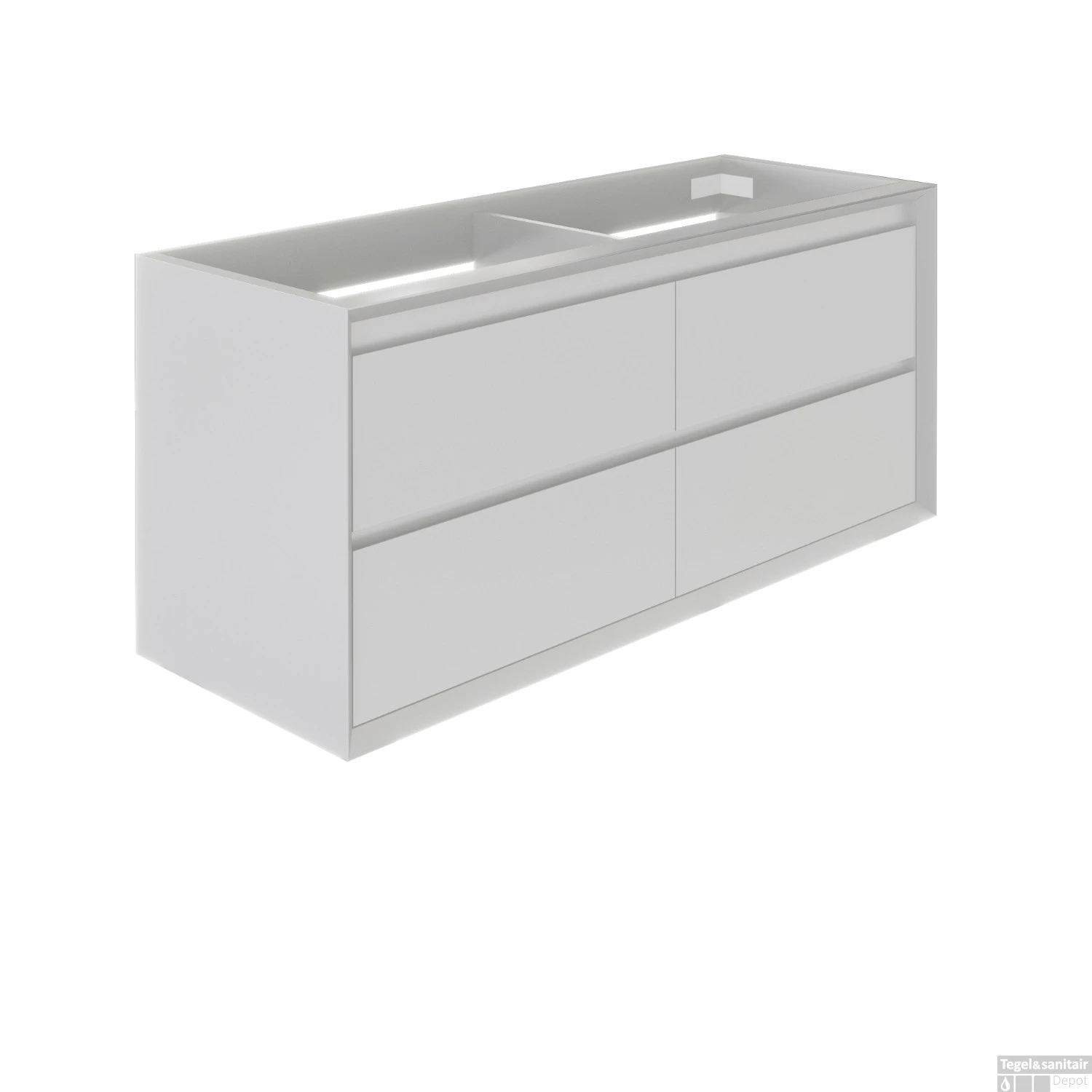 Wastafelonderkast Allibert Delta Olav 120x54x46 Cm Mat Wit - Afbeelding 3