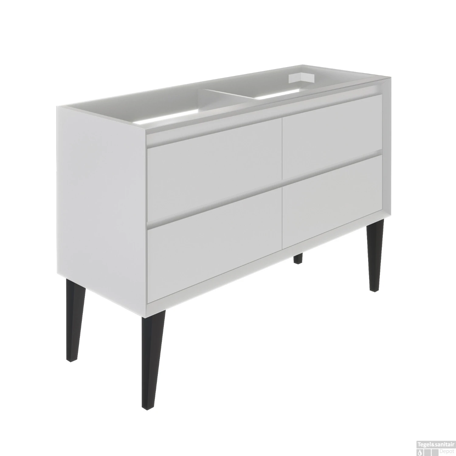 Wastafelonderkast Allibert Delta Olav 120x54x46 Cm Mat Wit