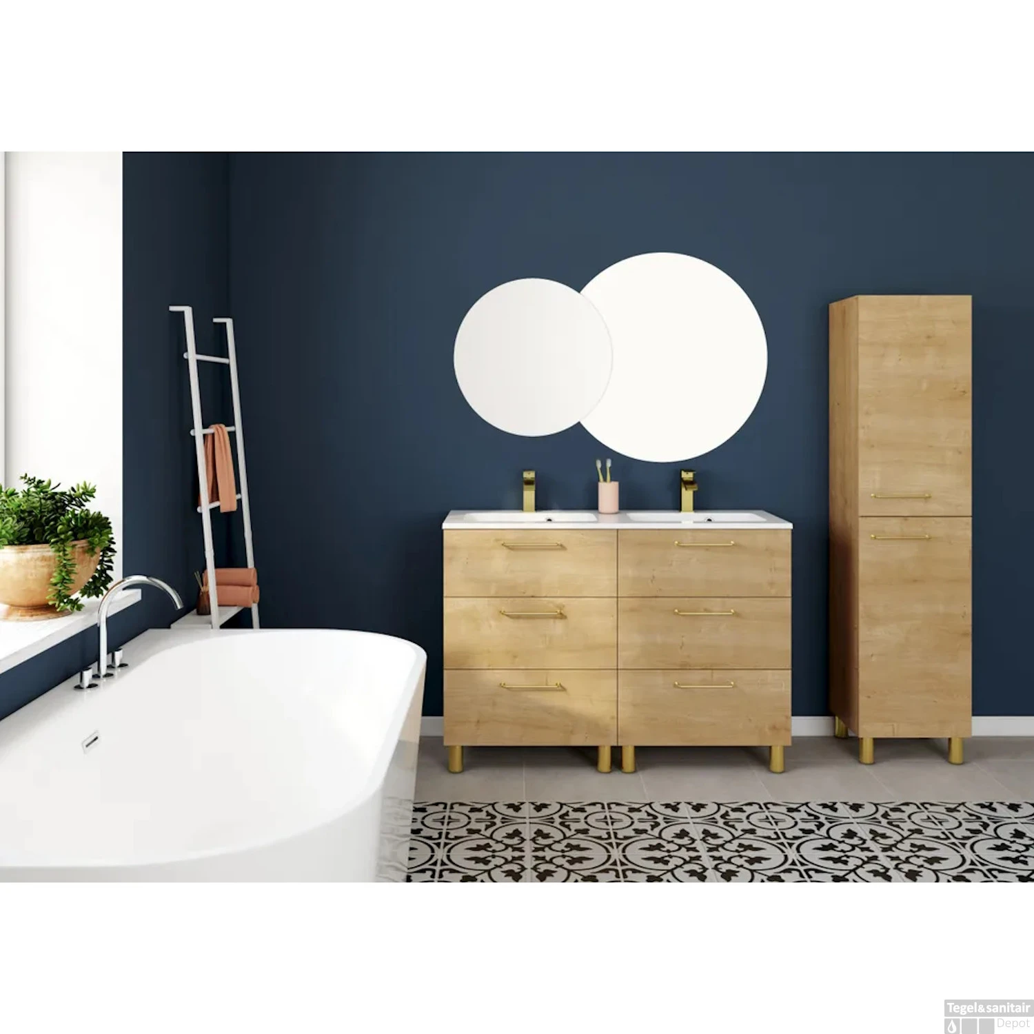 Badmeubelkast Allibert Kobo 40 Cm Chene Arlington - Afbeelding 2