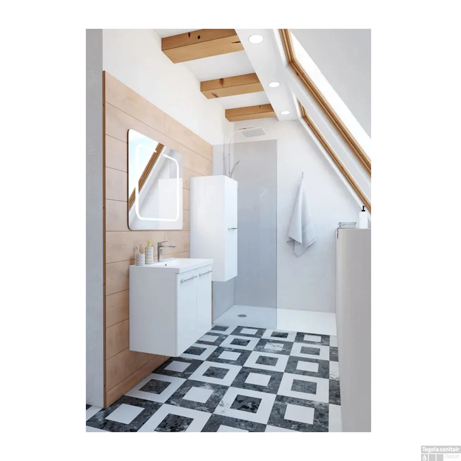 Wastafelonderkast Allibert Nano 60 Cm Alphenwit - Afbeelding 2