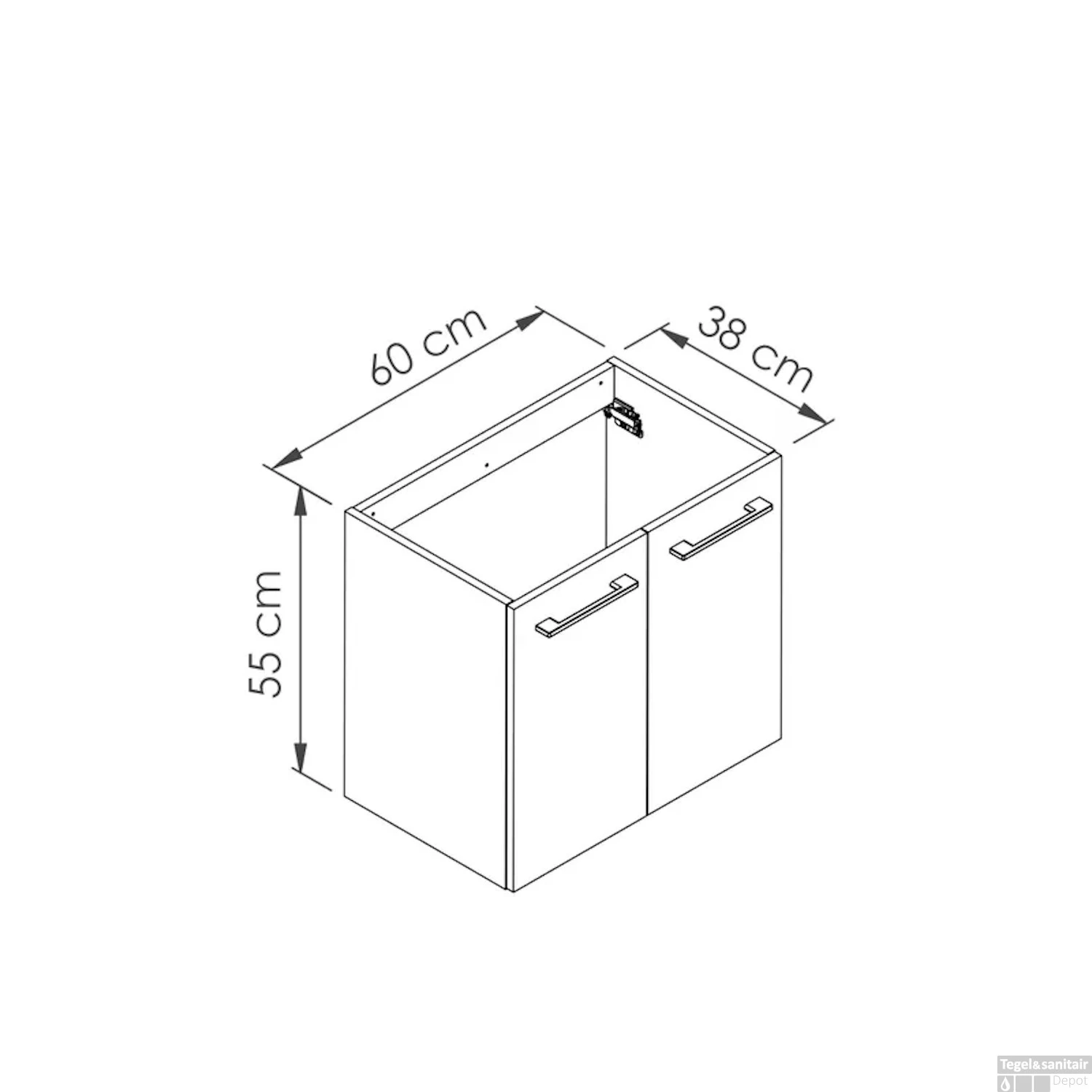 Wastafelonderkast Allibert Nano 60 Cm Alphenwit - Afbeelding 3