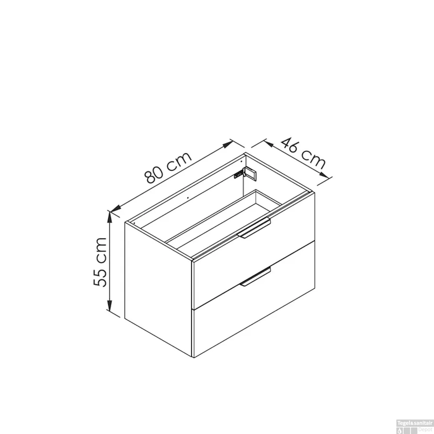 Wastafelonderkast Allibert Play 80 Cm Mat Zwart - Afbeelding 2