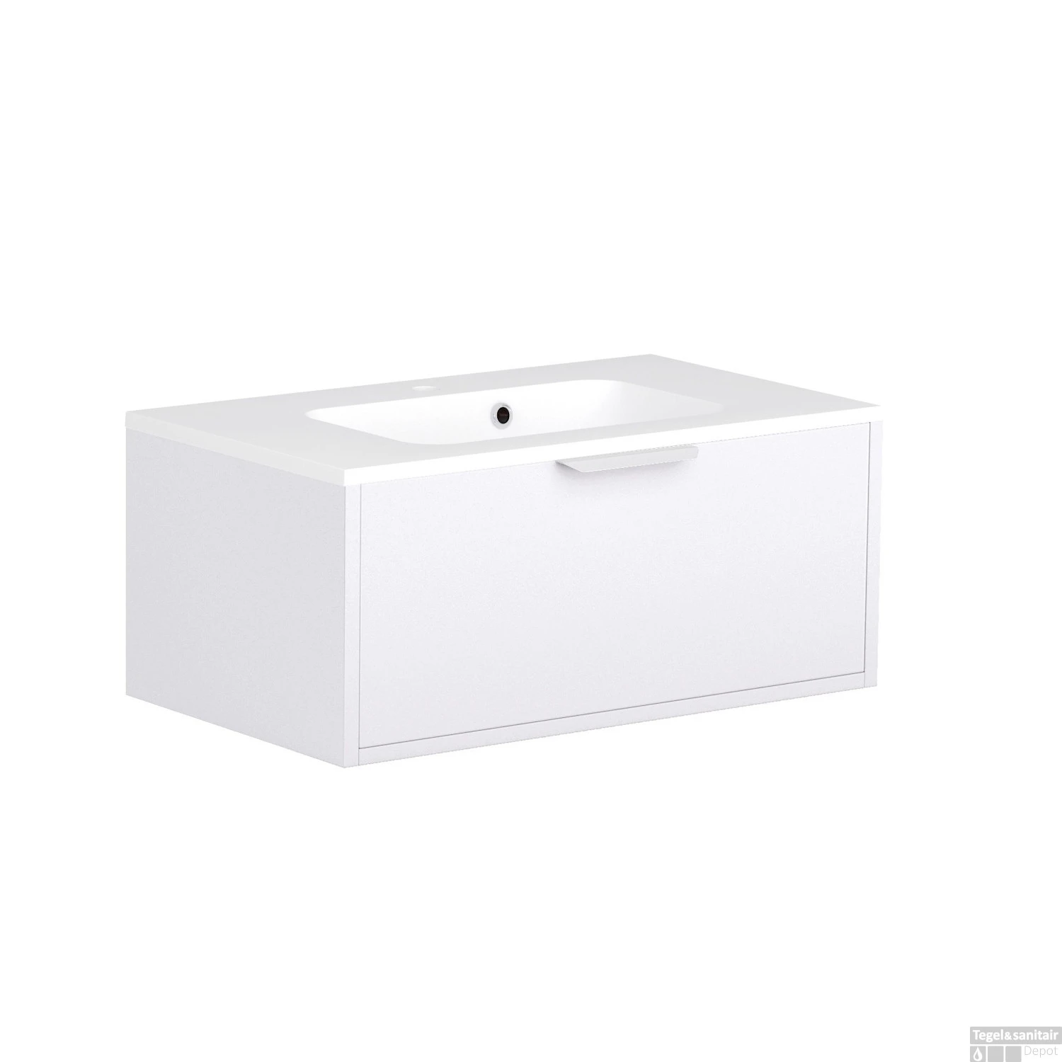 Wastafelonderkast Met Wasbak Allibert Evo 80 Cm Alphenwit