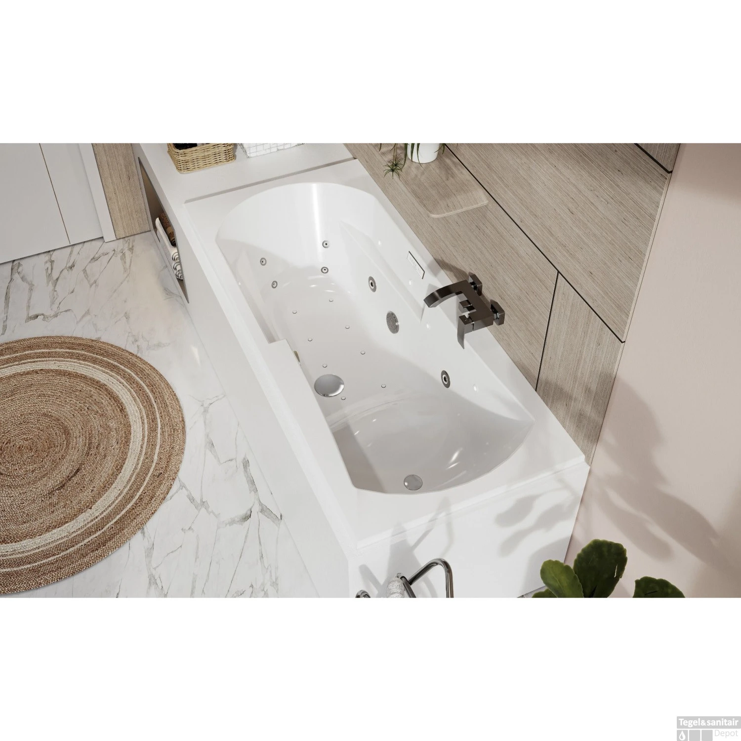 Whirlpoolbad Allibert Moovance Dolcea 180x80x53 Cm Incl. Poten Wit - Afbeelding 2