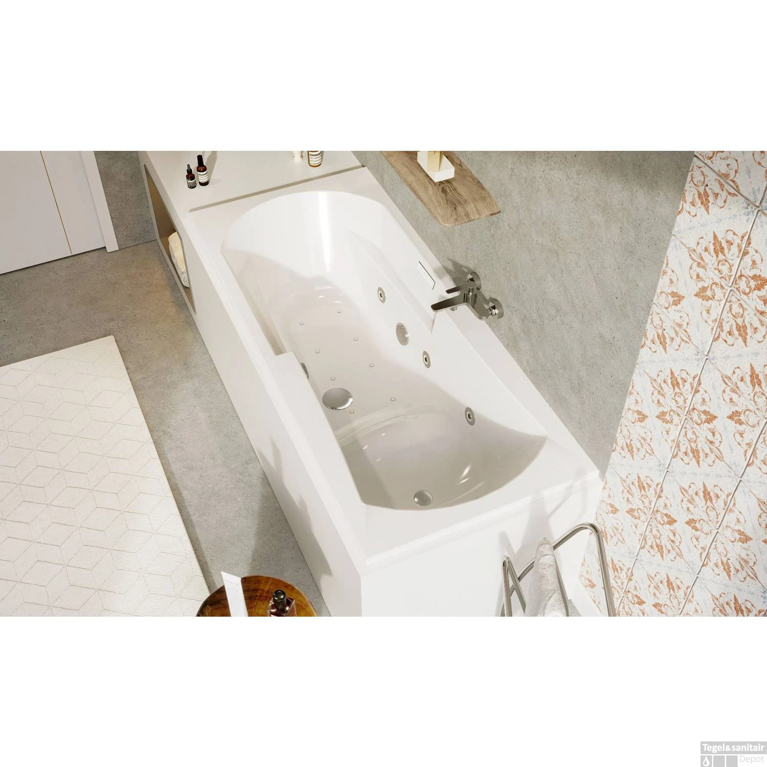 Whirlpoolbad Allibert Moovance Essentia 170x75x53 Cm Incl. Poten Wit - Afbeelding 2